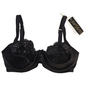 NWT Sapph Super Sexy Sandy Lace Cup Bra in Black - Low Underwire Bra